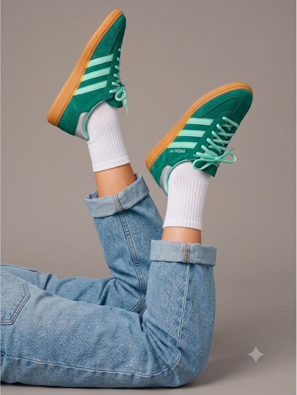adidas Handball Spezial Shoes Semi Court Green Clear Mint Size 6.5 NIB